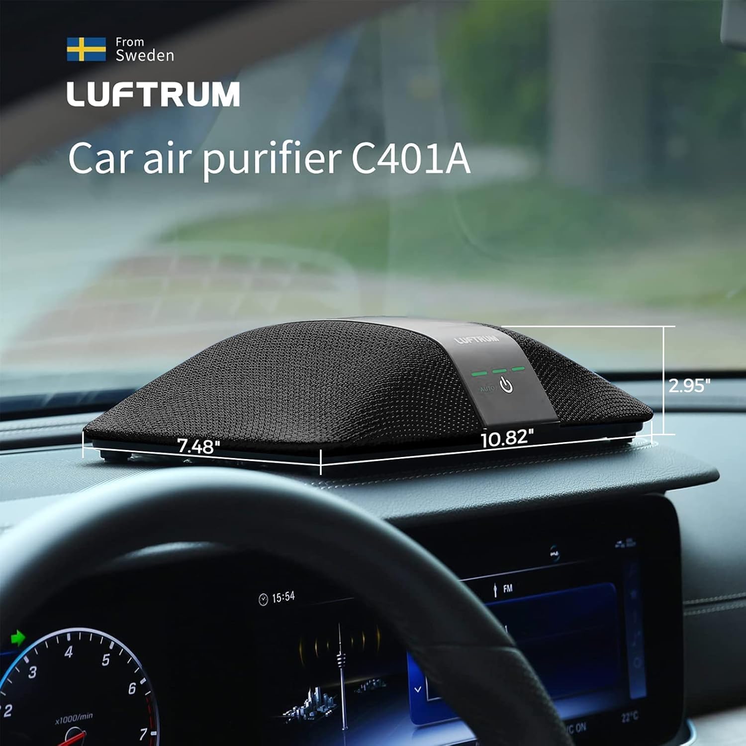 Purificador de aire para automóvil con filtro HEPA verdadero H13 purificador de aire portátil para automóviles para humos de escape, COV, humo,