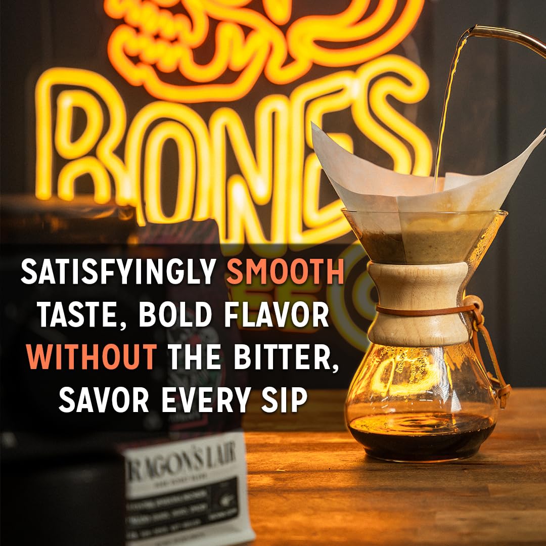 Bones Coffee Company – Café de grano molido Apple Cider Donut, café aromatizado, baja acidez, tostado medio, café gourmet, 355 gr (sabor dona de