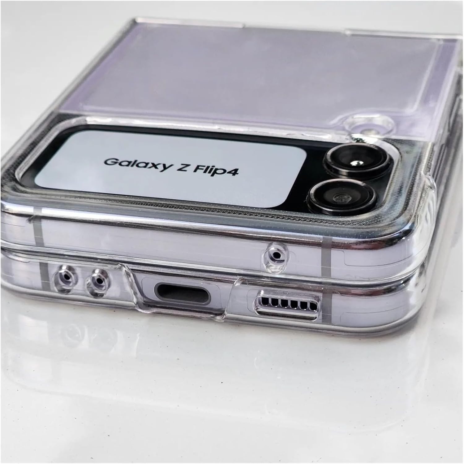 Funda transparente con soporte de anillo a prueba de golpes para Samsung Galaxy Z Flip 4, funda transparente para Samsung Zflip4 5G Z4 con anillo