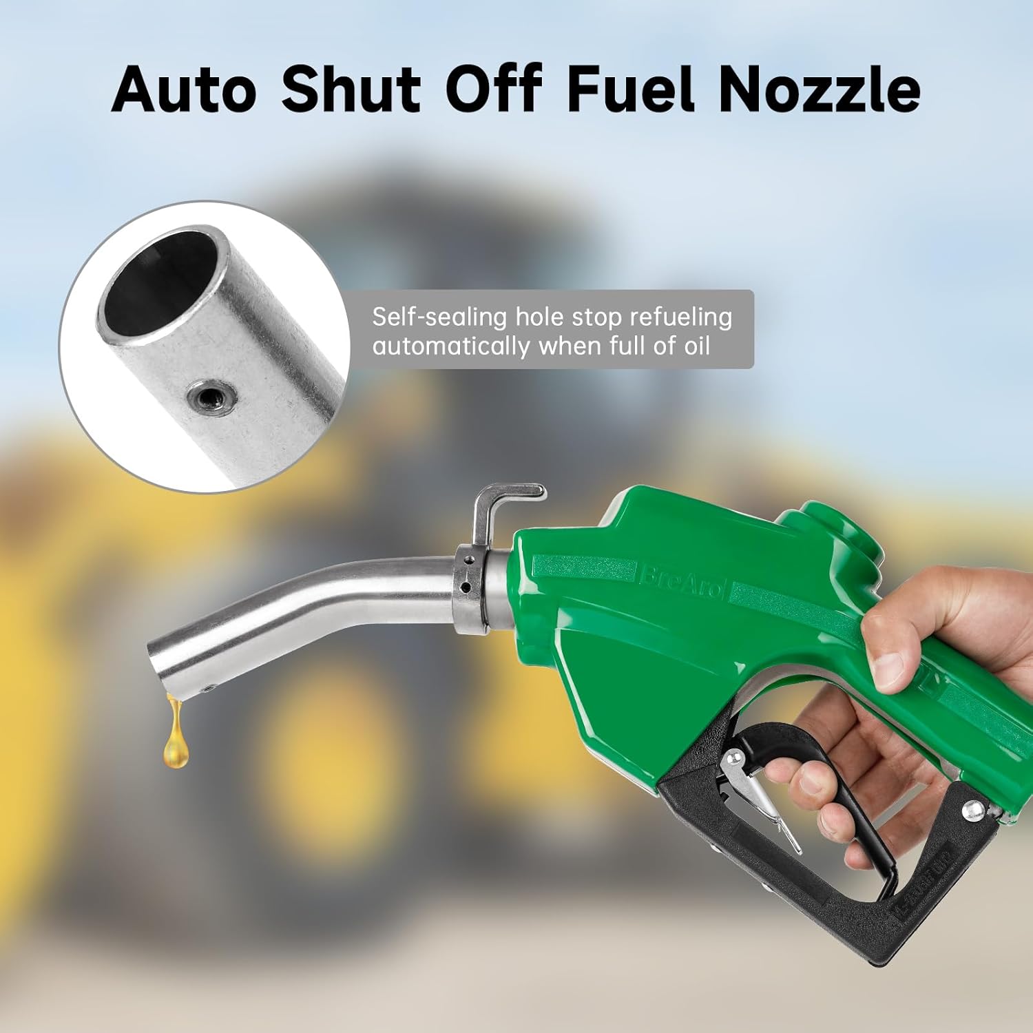 Boquilla de combustible de 1 pulgada con apagado automático, boquilla de transferencia de combustible, caudal máximo de 30 GPM con cuerpo de