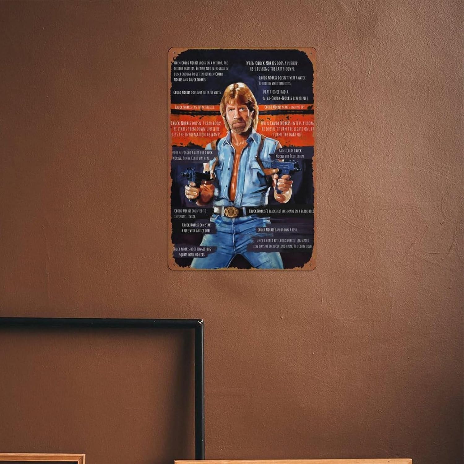 Chuck Norris Memes – Pósteres de lata retro de metal para bar, pub, cafeterías, decoración de pared, 8 x 12 pulgadas (7.9 x 11.8 in)