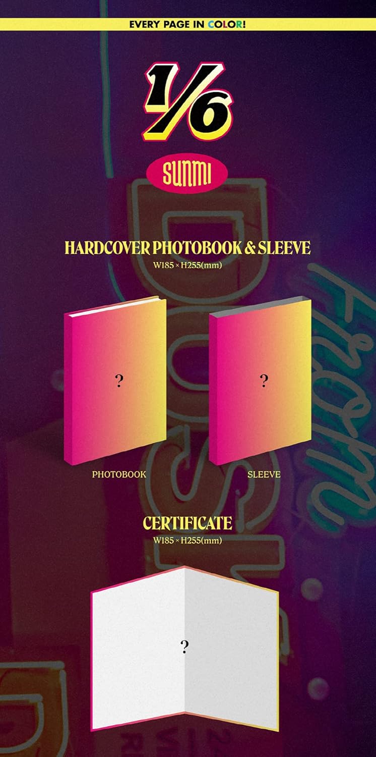 Sunmi One Sixth 16 3er Mini álbum CD+FotoBook+Certificado+Deco Pegatina+1p PhotoCard+Seguimiento Kpop sellado