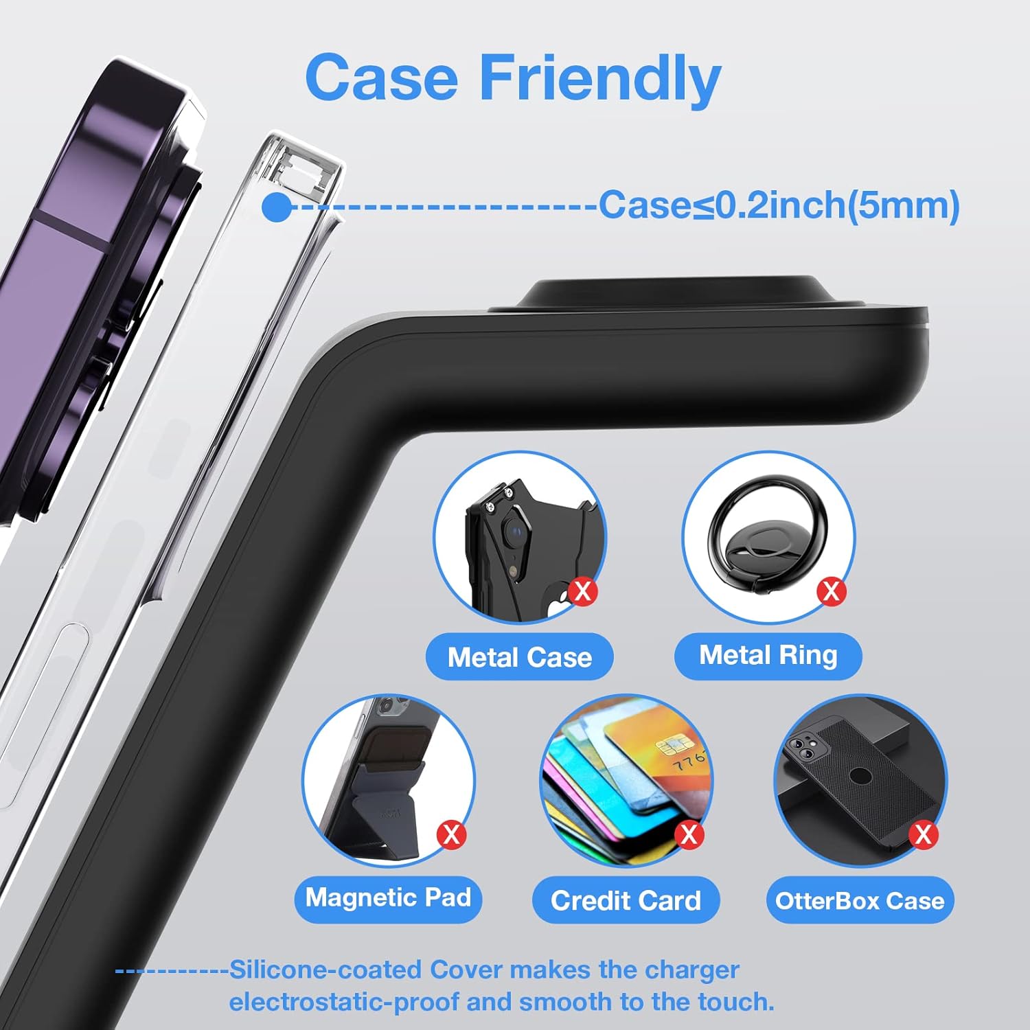Earteana – Estación de carga para múltiples dispositivos iPhone, base de carga inalámbrica rápida 3 en 1 para Apple Watch 9, 8, 7, 6, SE 5, 4, 3, 2,