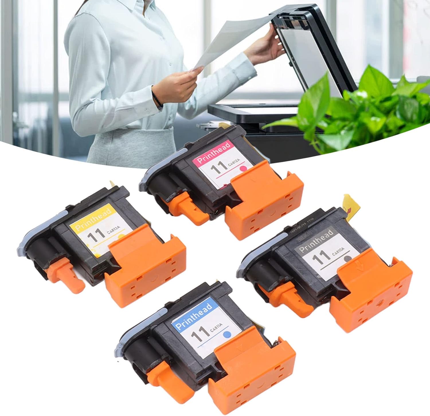TOPINCN Cabezal de impresora de repuesto para HP 100 110 111 500 510 510 800 813 850 4 piezas