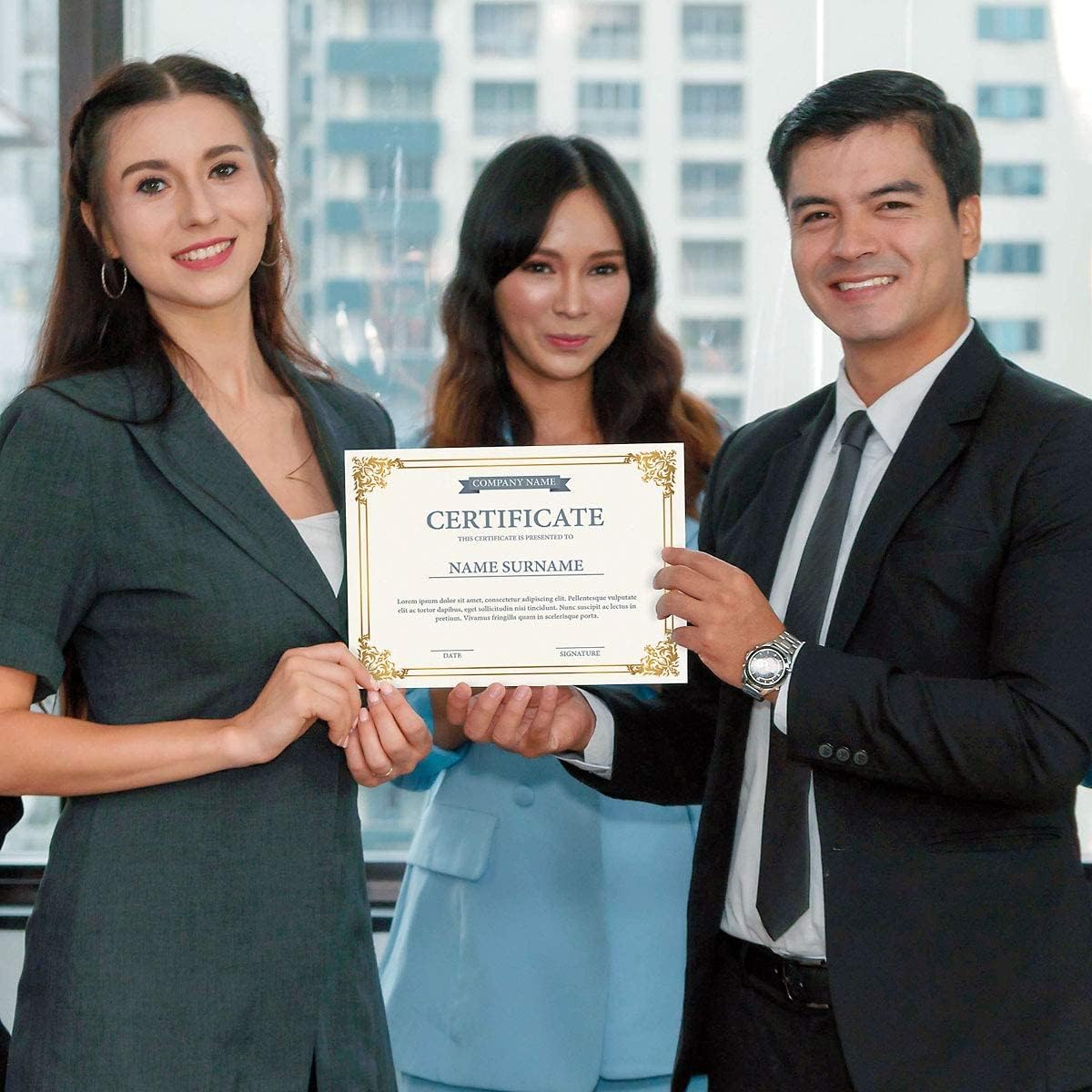 Empire Gold & White Parchment Certificate Papers – Paquete de 100, compatible con impresoras láser y de inyección de tinta, para oficina, premios de