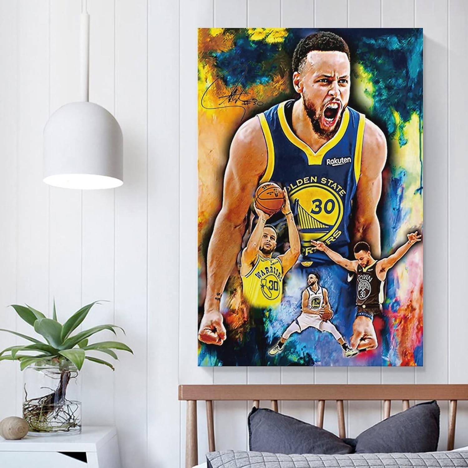 Póster de Stephen Curry con 3 impresiones artísticas en lienzo para el hogar, baño, dormitorio, oficina, sala de estar, decoración de lienzo sin