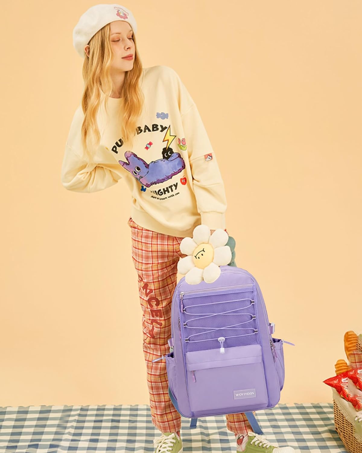 Mochila para computadora portátil para mujeres y niñas, bolsa escolar de malla de 15.6 pulgadas, mochila unisex para estudiantes, mochila