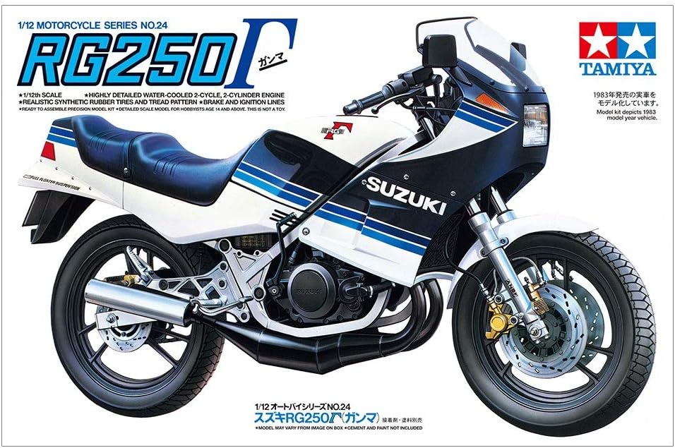 TAMIYA 14024-000 14024 112 Suzuki RG250 R Gamma-Faithful Replica, Fabricación, Plástico, Manualidades, Hobby, Kit de modelos, Asamblea, sin pintar,