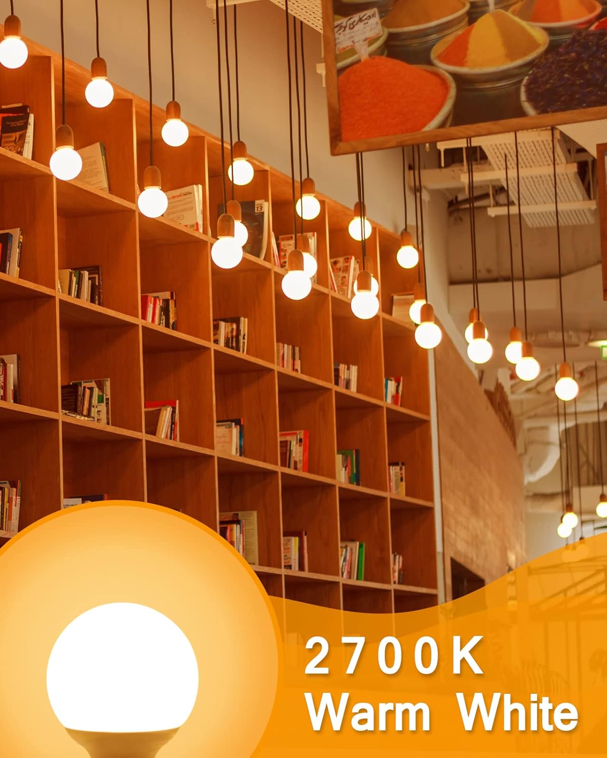 Paquete de 8 bombillas LED de color blanco cálido para baño, 120 V 60 vatios equivalentes, base mediana E26, bombillas redondas de tocador,