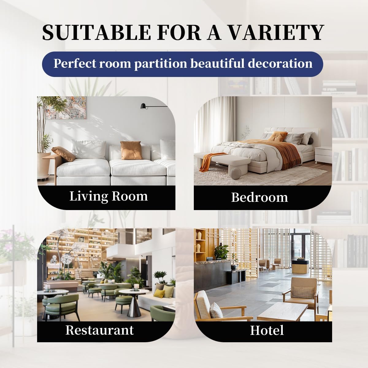 Divisor de habitación, pantallas de privacidad plegables con doble bisagra, separadores de habitación y pantallas de privacidad plegables, divisor