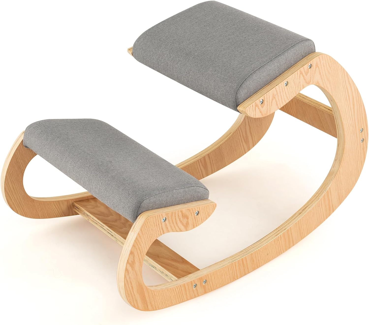 Giantex Silla ergonómica arrodillada, silla de postura para escritorio con cojín, marco de madera maciza, carga máxima de 330 libras, cómoda silla