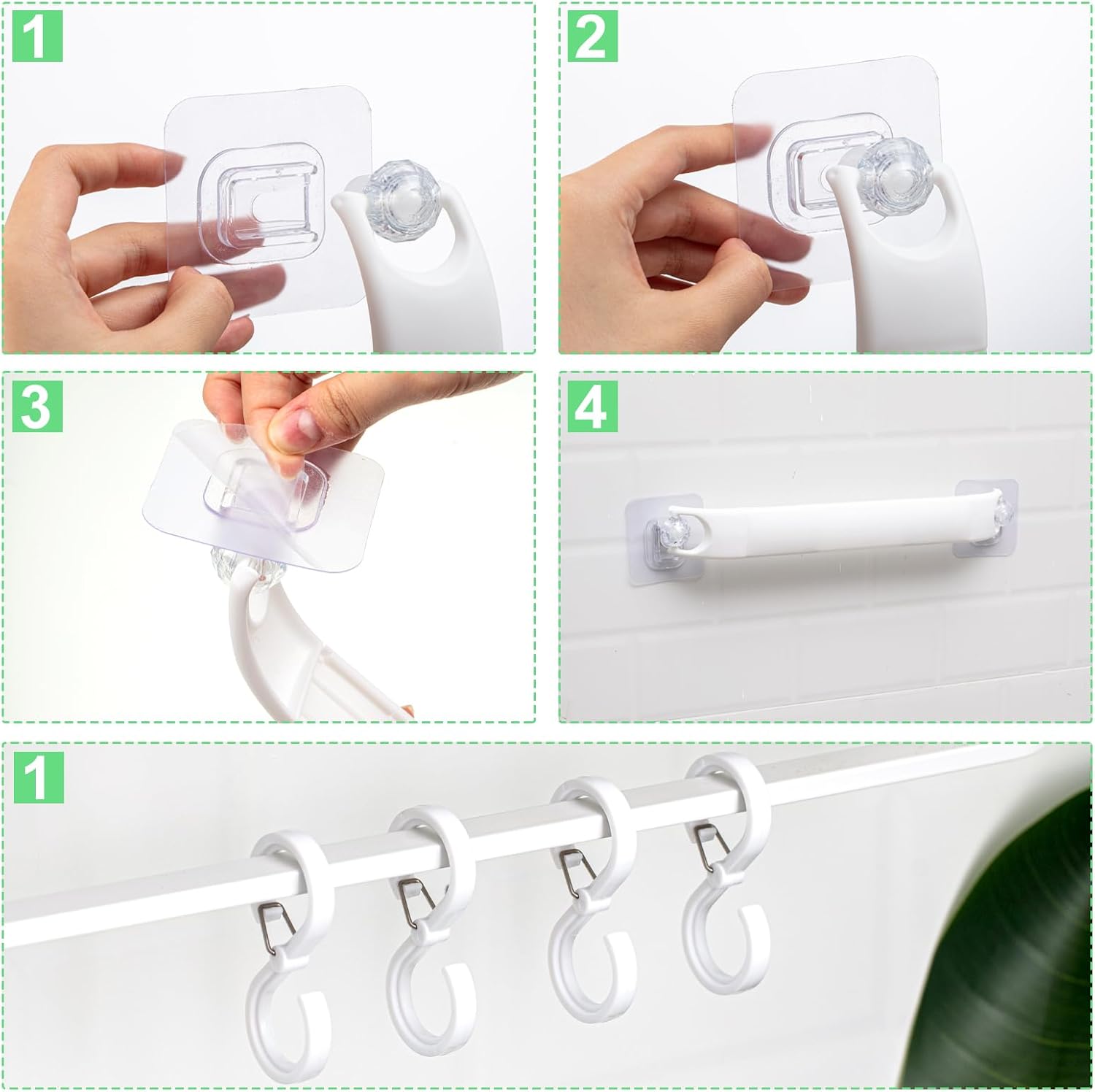 2 piezas de barra de almacenamiento de esquina blanca para ducha, remolques de viaje, cámper, accesorios para colgar en el interior, artículos de