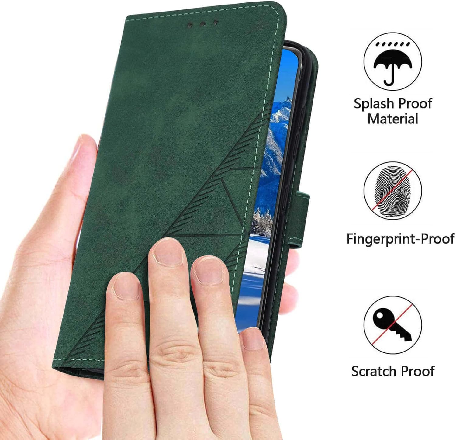 Funda para Pixel 7a, cartera para Google Pixel 7a, ranuras para tarjetero, correa de muñeca de poliuretano termoplástico, funda de piel sintética