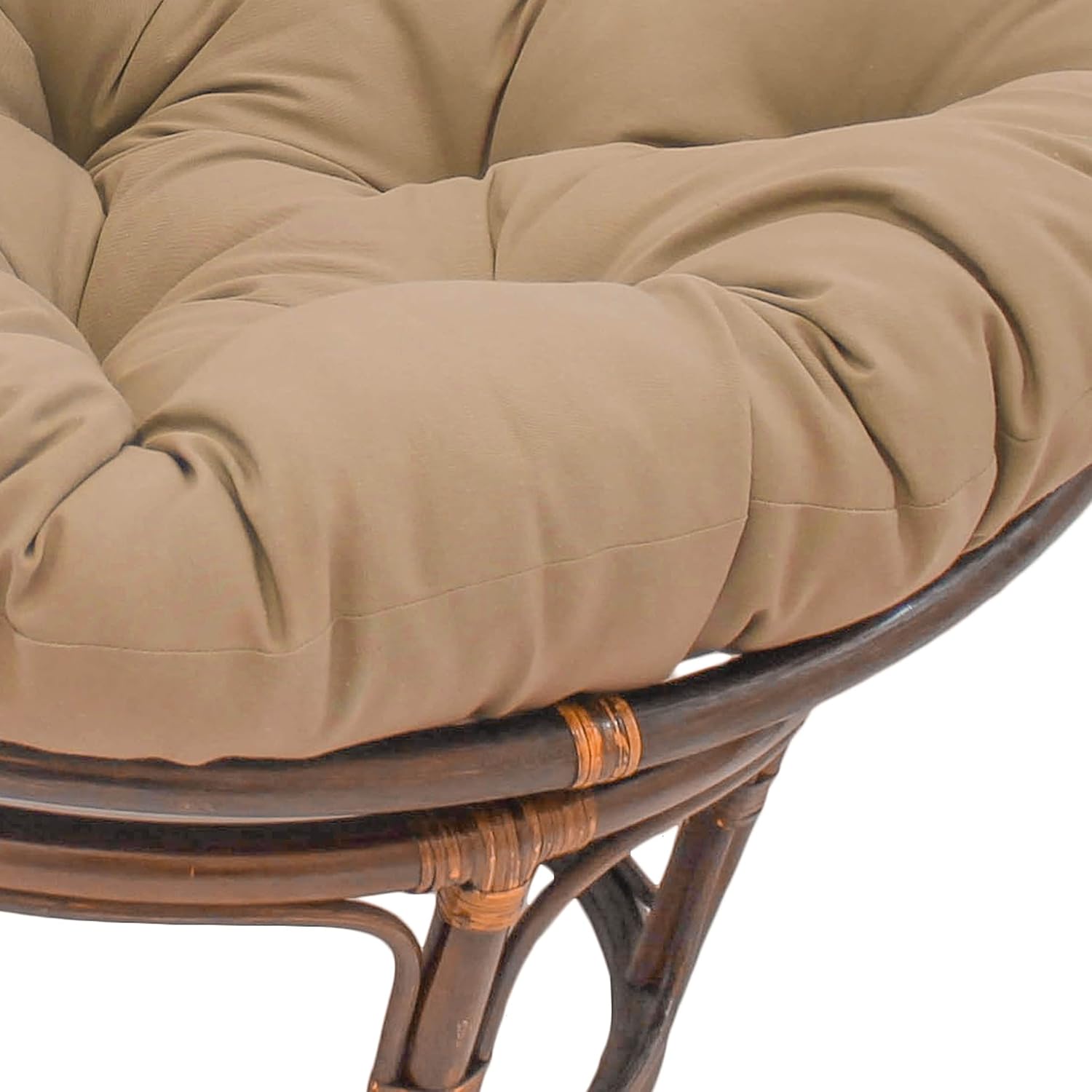 Bali – Silla Papasan de 42 pulgadas con cojín de sarga índigo