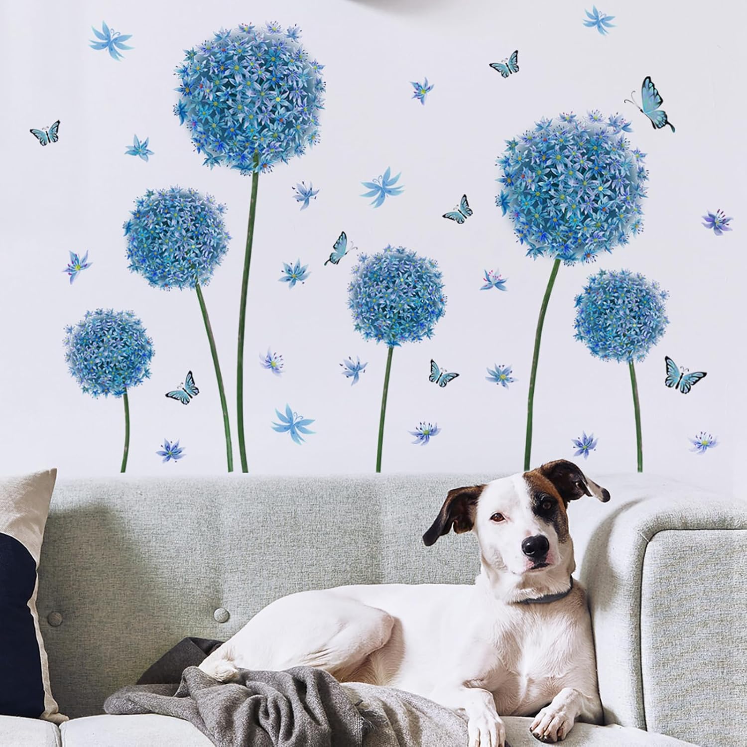 Calcomanías de pared de flores, calcomanías de pared florales extraíbles para despegar y pegar, calcomanías de pared de flores extraíbles,
