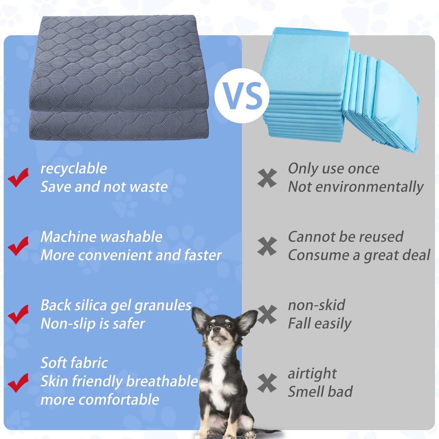 Almohadillas para orinar de perro, lavables, reutilizables, almohadilla para orina para perro, almohadilla para orinal de perro LWYMX con gran