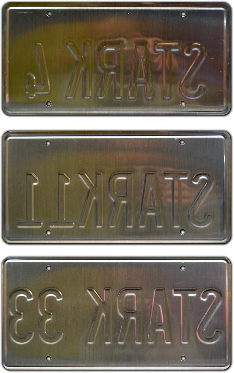 Iron Man  Tony Stark  Matrículas estampadas de metal
