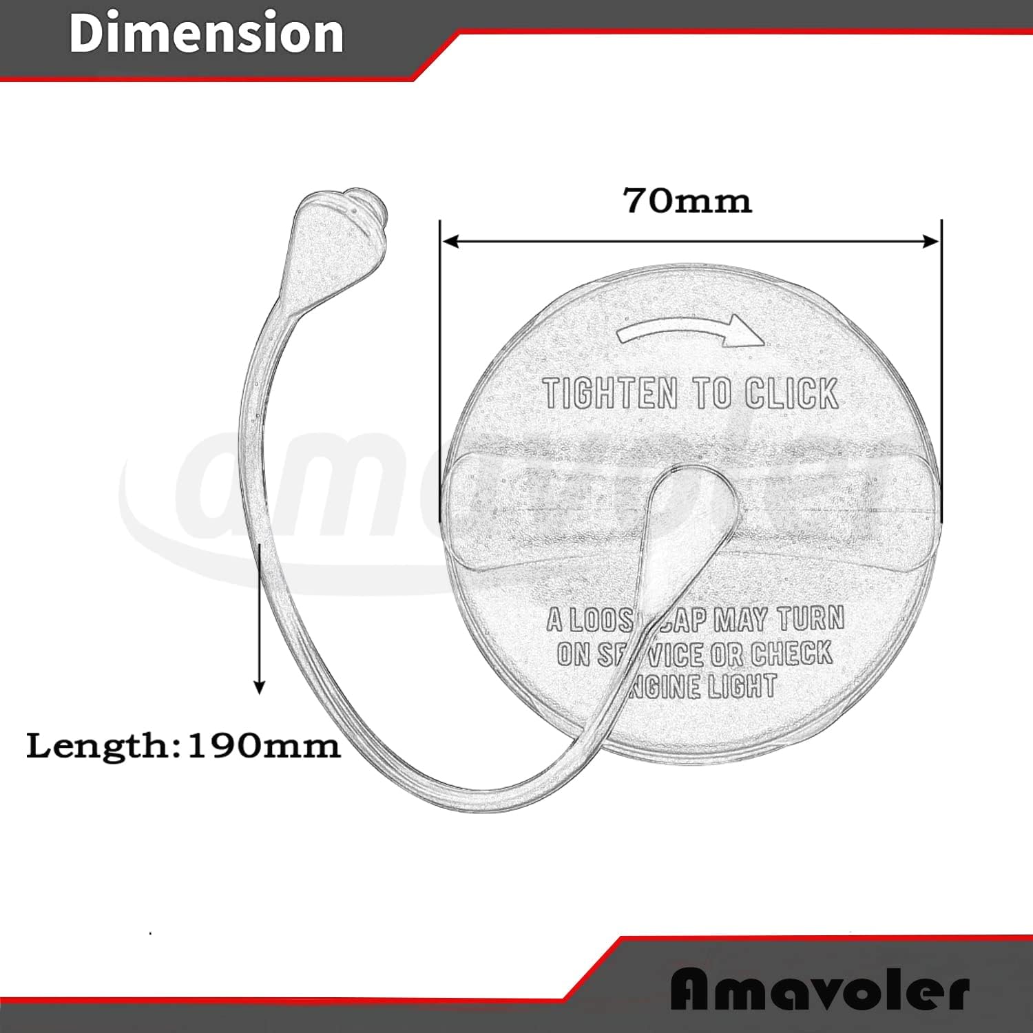 Amavoler 52030377AA 5278632AG Tapa de gasolina Accesorio de repuesto para Chrysler Dodge Jeep Ram 1500 2500 3500 Charger Challenger PT Cruiser