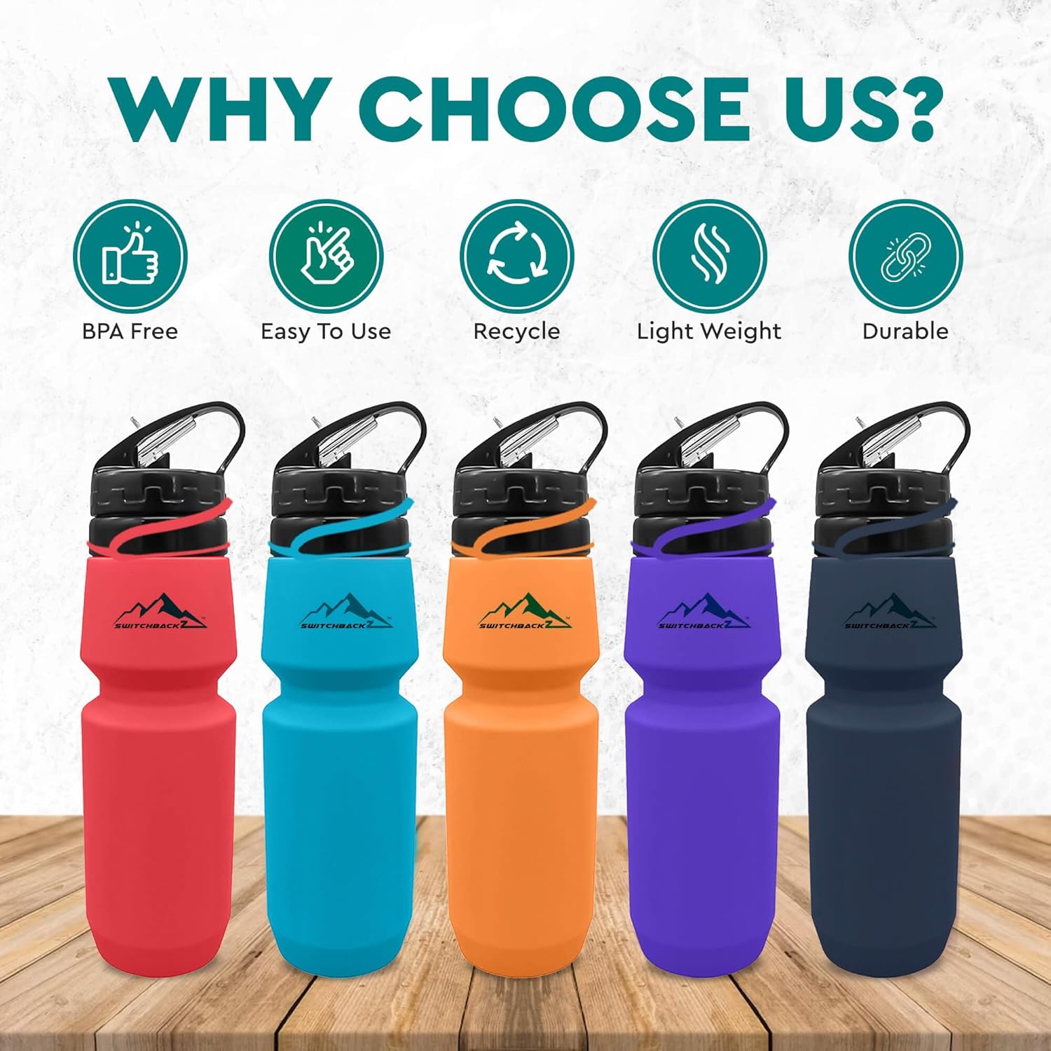 Botella de agua plegable (25 onzas), botella de agua plegable de silicona sin BPA que ahorra espacio, con popote extraíble, botellas de agua