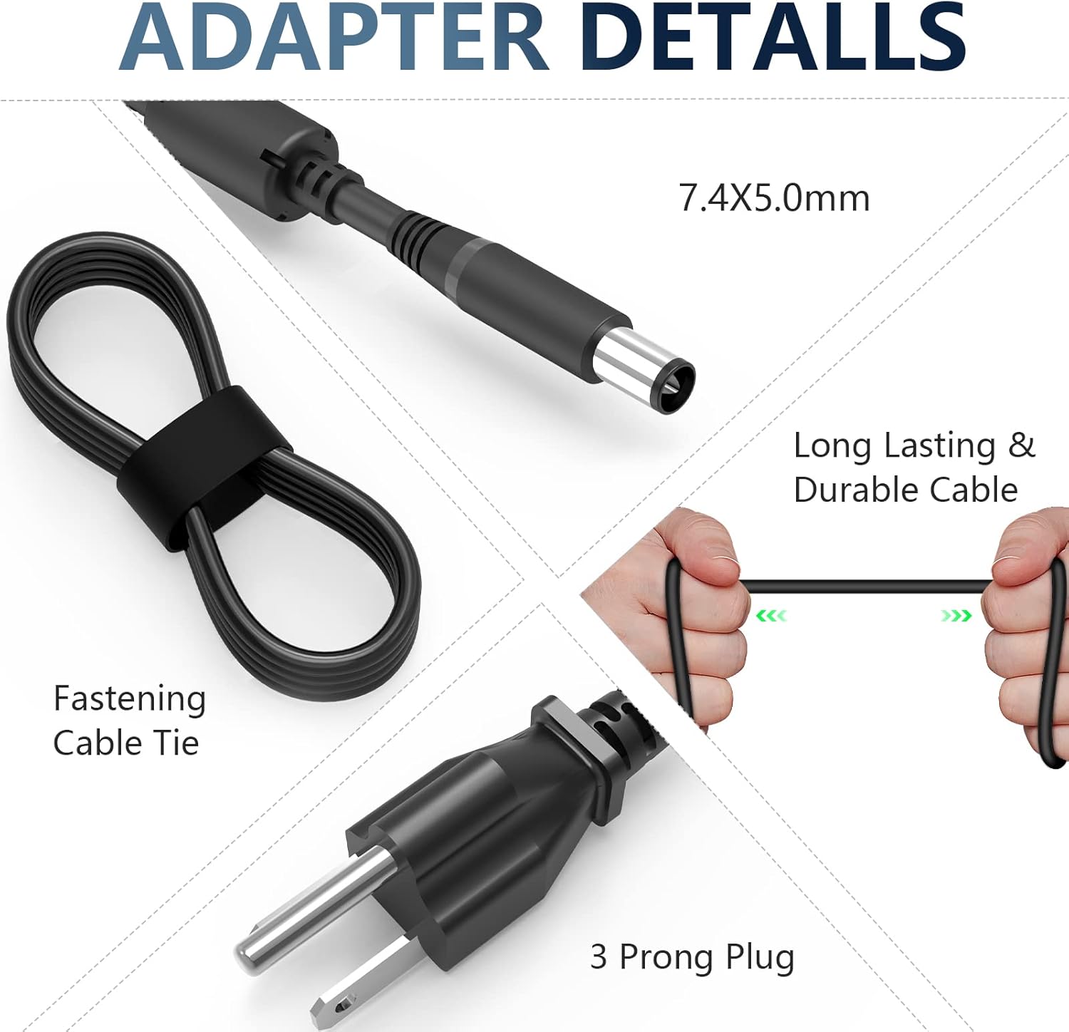 Nuevo cargador de CA de 130 W para Dell XPS 15 L502X L501X 17 L702X Dell Inspiron 15 7000 7559 Dell G3 G5 PA-4E LA130PM121 DA130PE1-00 JU012 CM161