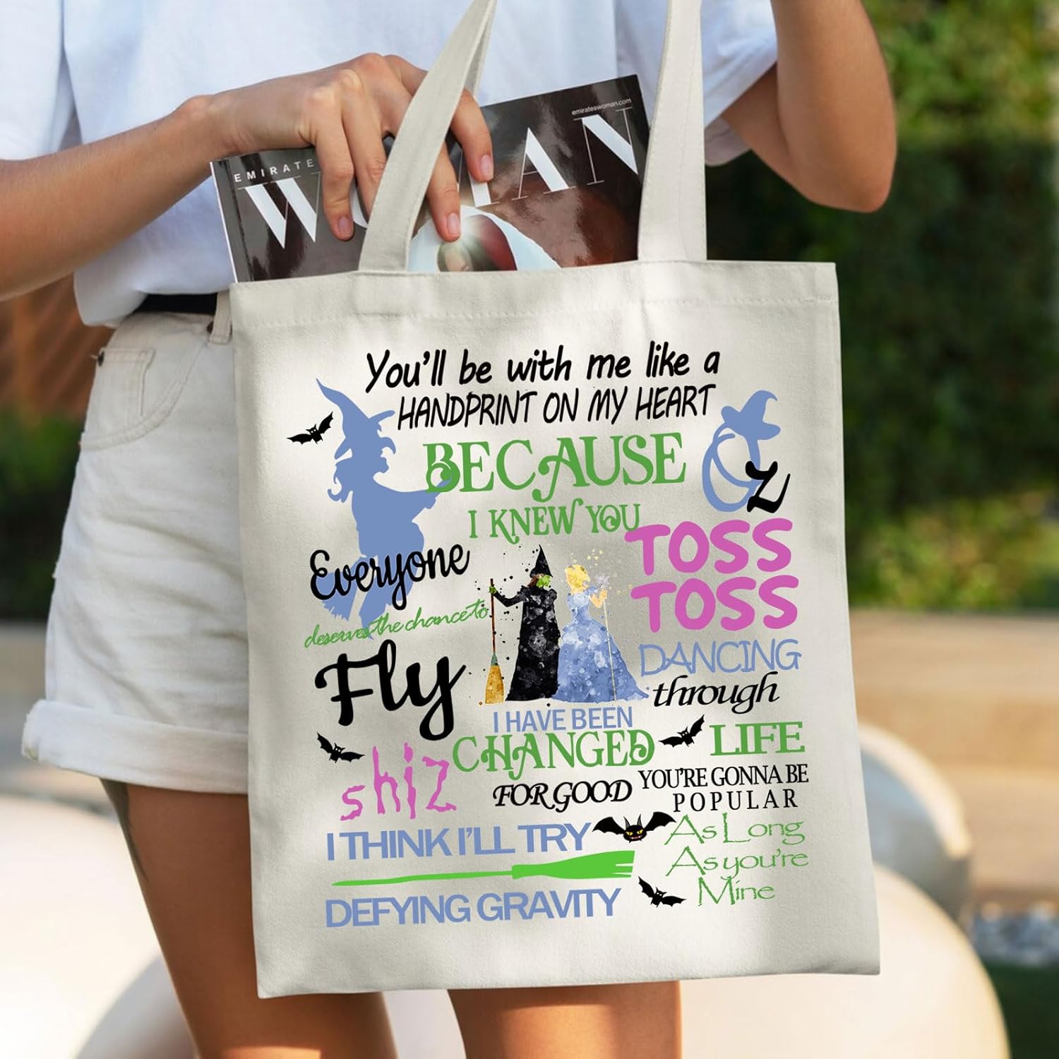 WZJHCL Wicked – Bolsa musical para fiesta de Halloween, regalo musical de Broadway, bolsa de compras, regalo de temporada espeluznante