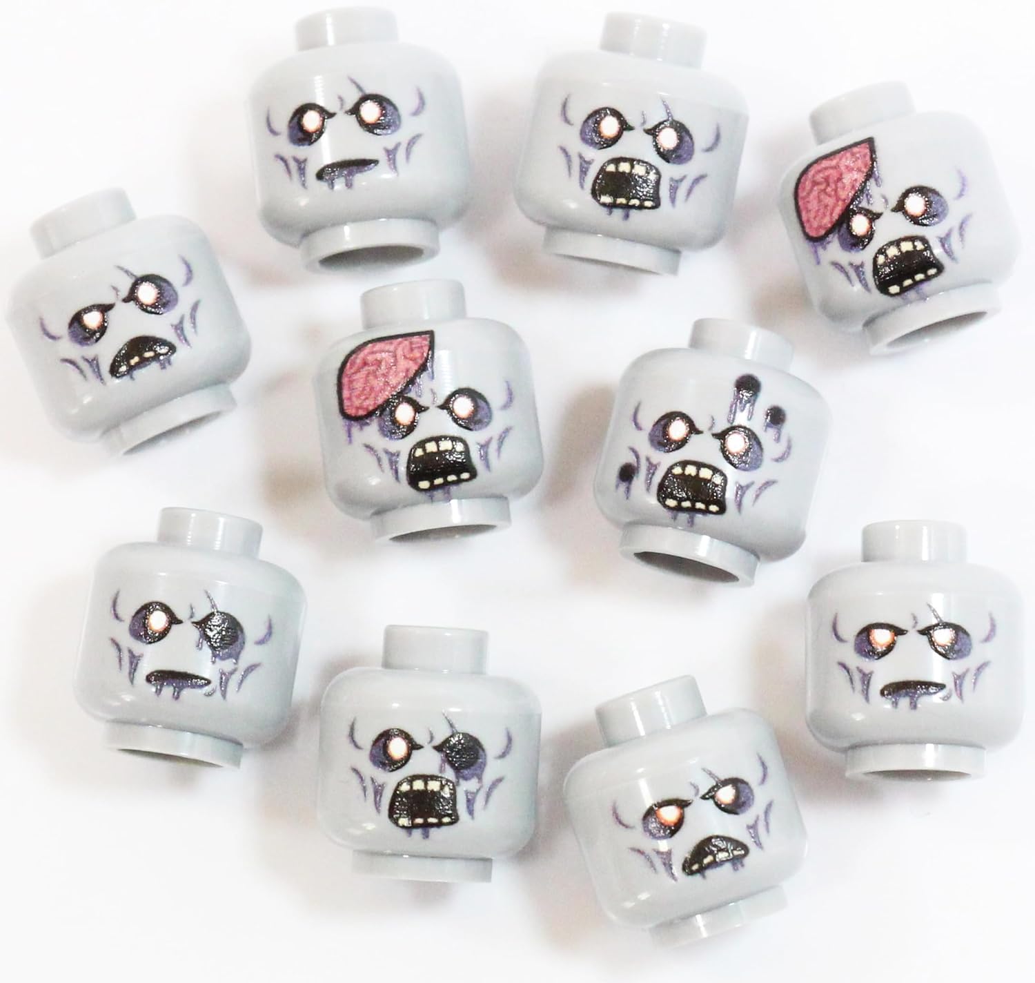 Paquete de cabeza zombie para minifigs