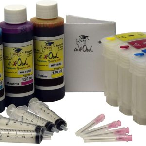 InkOwl Cartucho de repuesto recargable para HP 82 negro, 82 colores, DesignJet 510 (incluye 4 x 4.1 fl oz de tinta fabricada en Estados Unidos) InkOwl Cartucho de repuesto recargable para HP 82 negro, 82 colores, DesignJet 510 (incluye 4 x 4.1 fl oz de tinta fabricada en Estados Unidos)