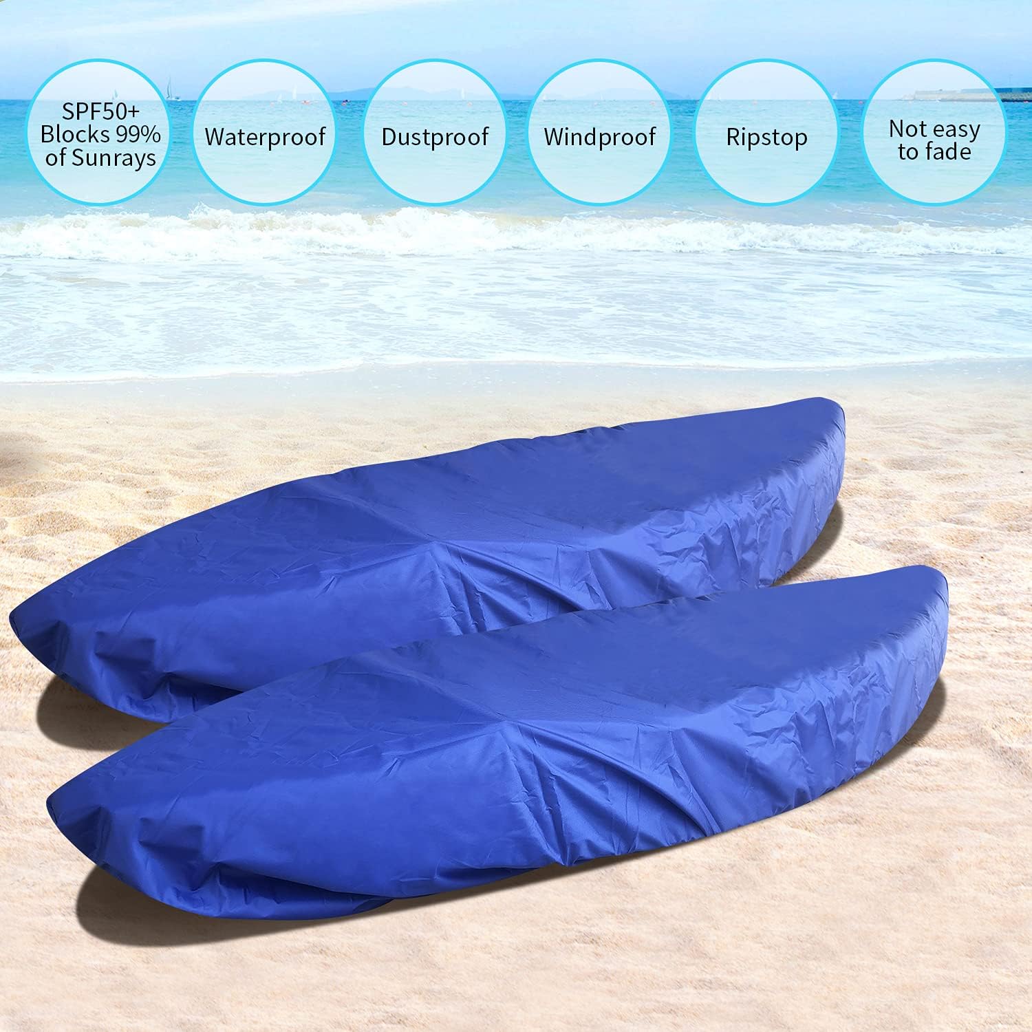 GYMTOP Cubierta impermeable de 7.8 a 18.2 pies 420D gruesa para kayak, cubierta de almacenamiento al aire libre, protección UV, protector solar para