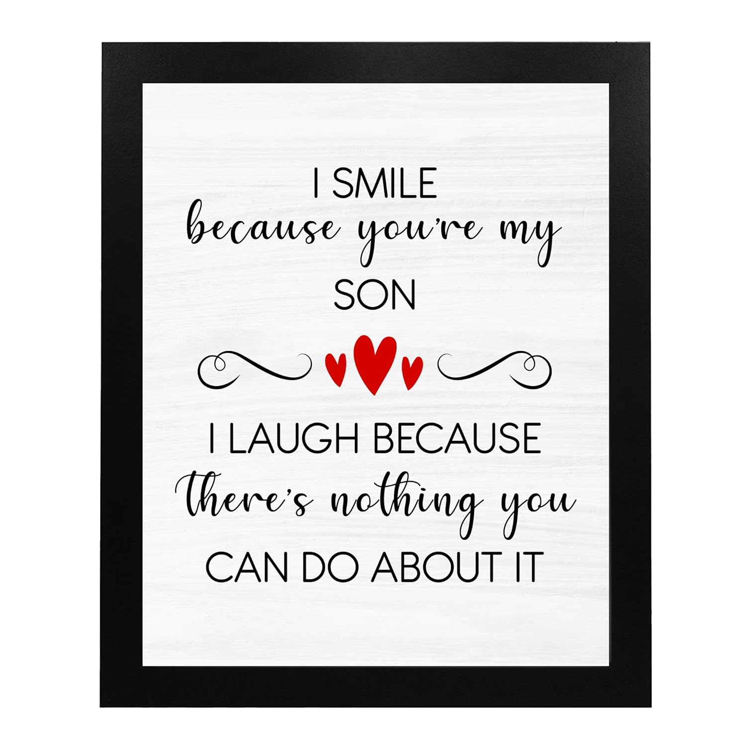 I Smile Because You’re My Son – Family Wall Art, This Funny Typographic Aesthetic Wall Art Print Is For Home Decor, Office Decor. Fun & Loving