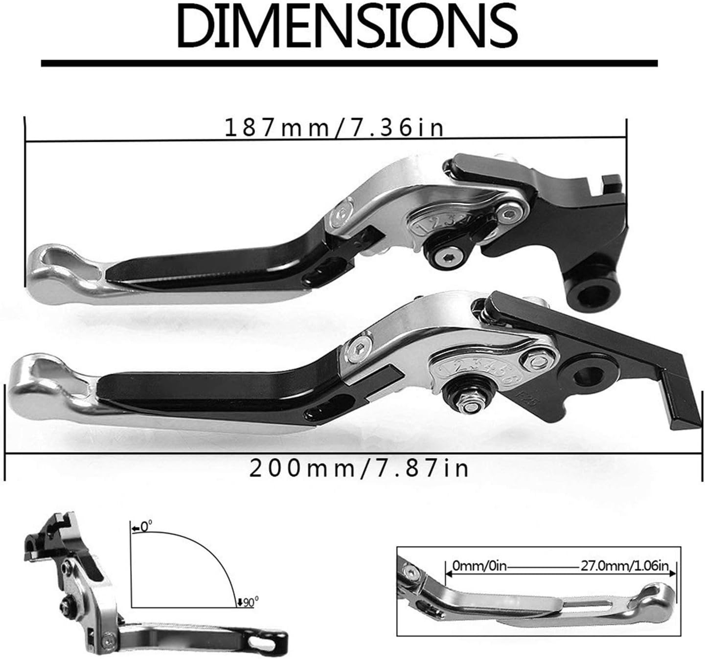 for Suzuki V-Strom 2002-2016 2015 2014 20132 012 2011 2010 V-Strom Motorcycle Brake Handle Adjustable Brake Clutch Lever Handbar (Color  19)