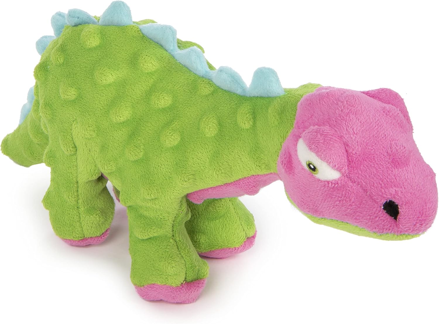 goDog Dinos Spike Squeaky – Juguete de peluche para perro, tecnología Chew Guard, verde, pequeño