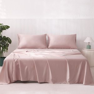Juego de sábanas de 60% rayón derivado de bambú, 40% poliéster de 400 hilos con bolsillo profundo de 16 pulgadas, sábana bajera de lujo de 4 piezas Juego de sábanas de 60% rayón derivado de bambú, 40% poliéster de 400 hilos con bolsillo profundo de 16 pulgadas, sábana bajera de lujo de 4 piezas