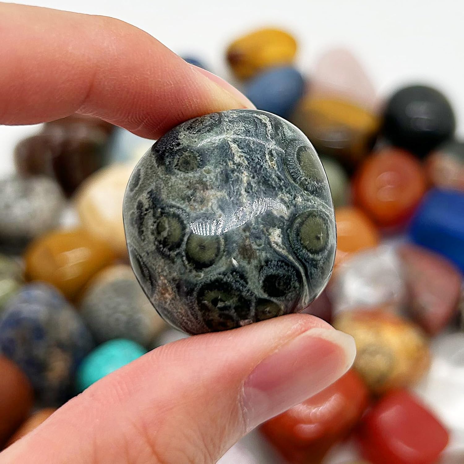 Juego de piedras preciosas pulidas de color natural mezclado de 2 libras, piedras preciosas para reiki, chakra, curación, decoración del hogar