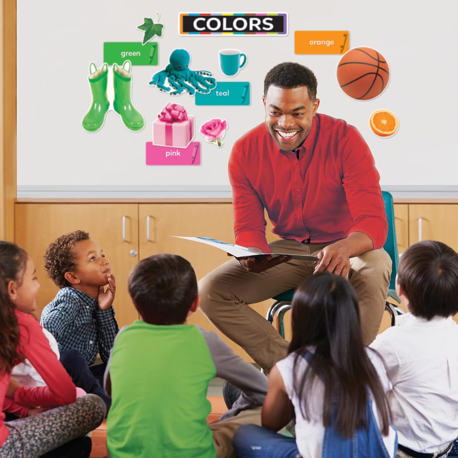 Colors All Around Us Learning Set, por TREND enterprises, Inc., Juego de aprendizaje de borrado en seco, edades 4-8