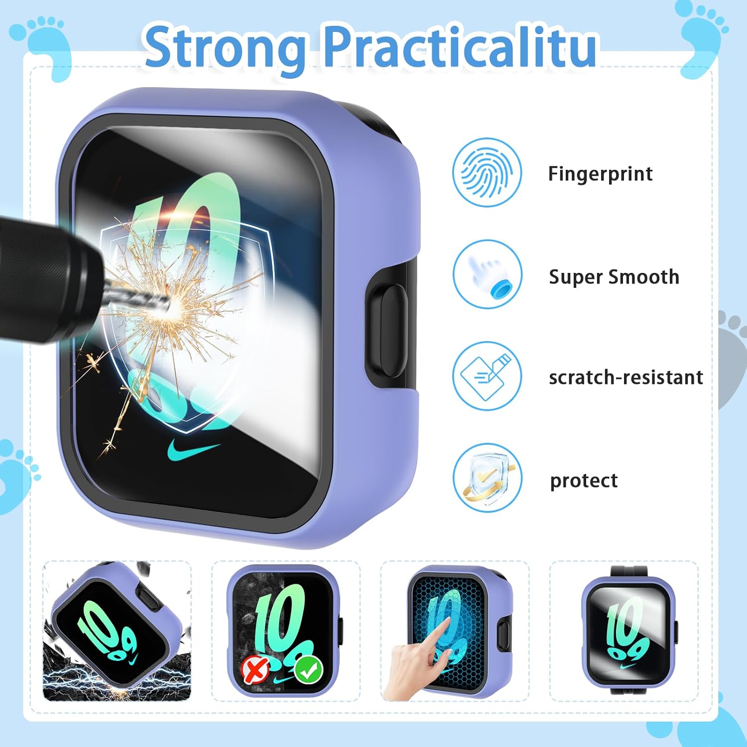 Suoman SyncUp – Juego de 4 fundas protectoras de pantalla para niños, dureza 2.5D 9H, vidrio templado, para Syncup Kids Watch 4, negro,
