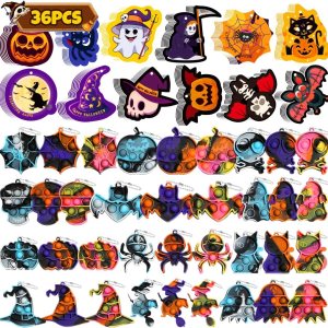 36 piezas de mini llavero de Halloween Pop Fidget a granel, recuerdos de fiesta de Halloween para niños, juguetes de Halloween a granel con 36 36 piezas de mini llavero de Halloween Pop Fidget a granel, recuerdos de fiesta de Halloween para niños, juguetes de Halloween a granel con 36
