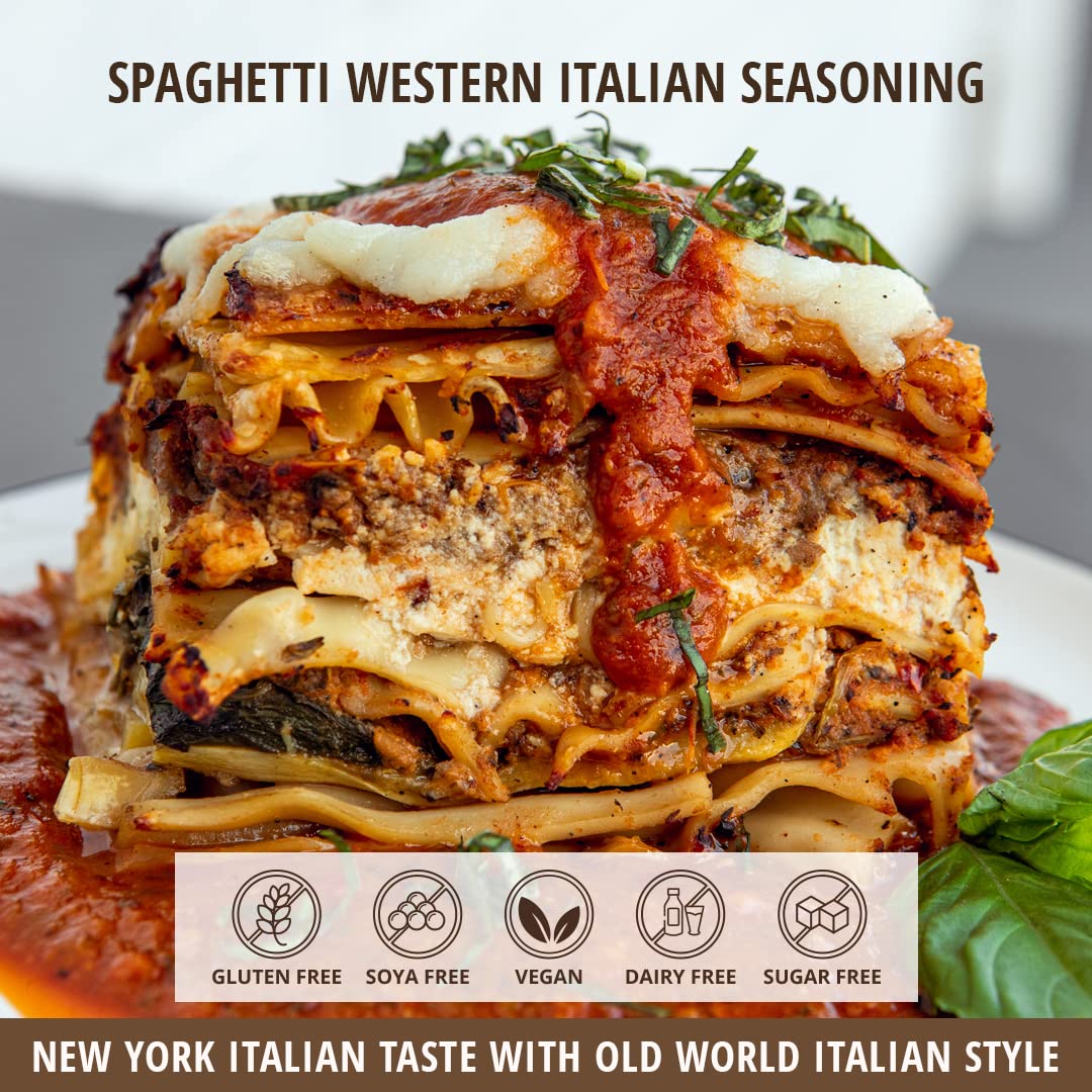 VEGANIZE IT! Condimento italiano en polvo de 2.5 onzas vegano potenciador del sabor inferior en sodio, orgánico sin gluten, sin OMG, para pizzas,