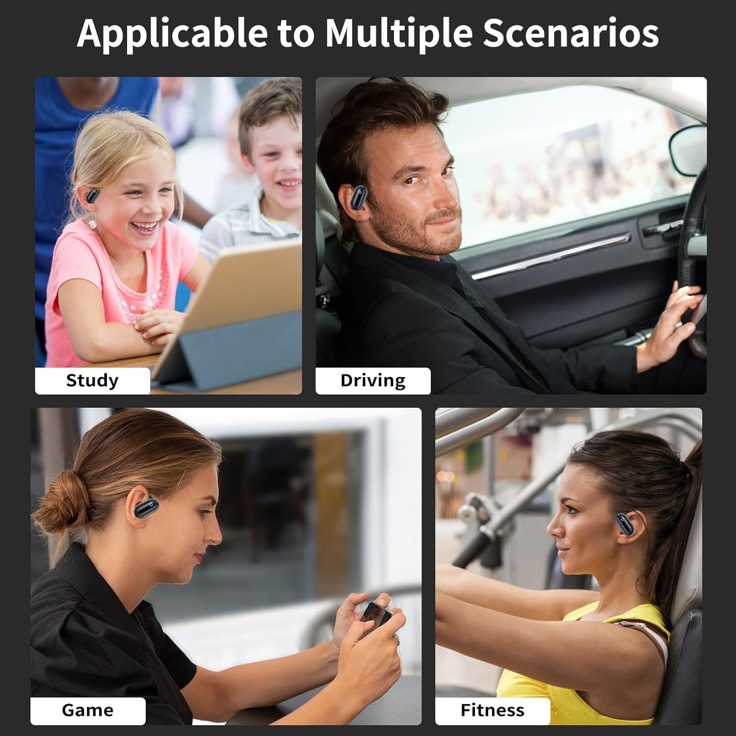 Auriculares inalámbricos Bluetooth 5.3 para iPhone 15 Pro Max 14 Pro Samsung S24 Ultra S23 FE Auriculares abiertos Auriculares giratorios con gancho