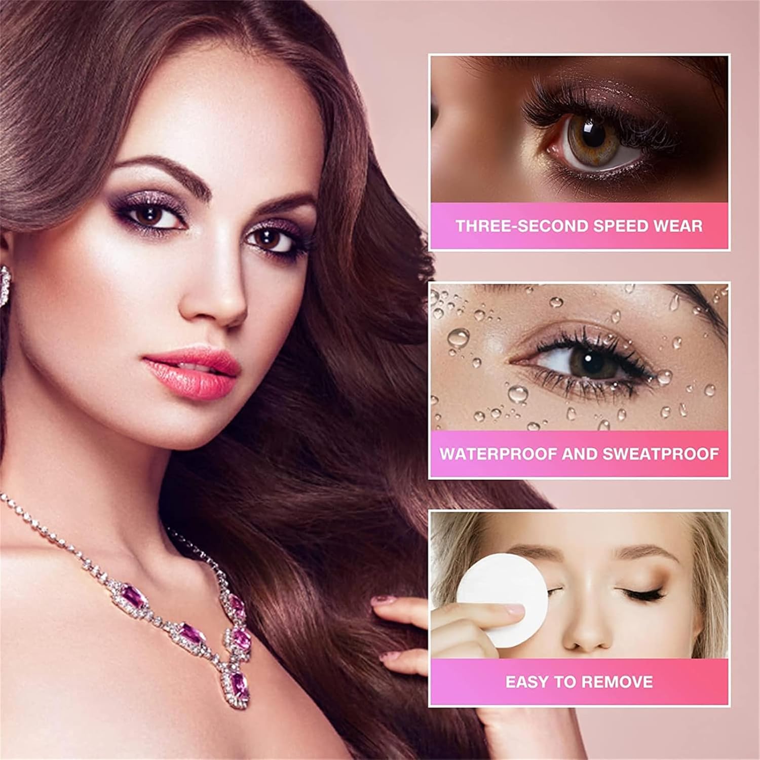 Banrlopu – Pestañas de ojos Miss Really, 5 pares de pestañas autoadhesivas naturales para mujeres, sin pegamento, pestañas autoadhesivas, pestañas