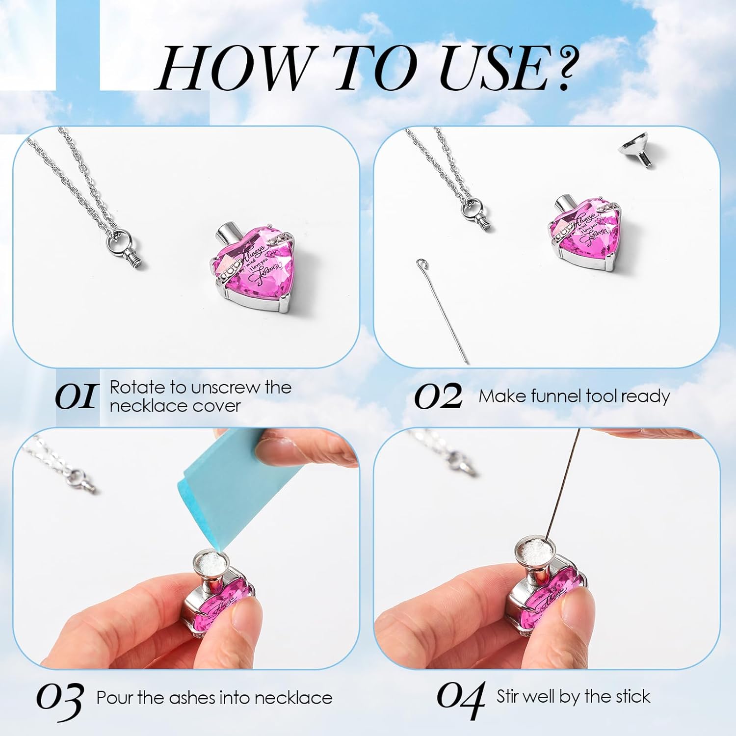 Henoyso 12 piezas de collar de urna para cenizas, cremación a granel, cruz, corazón, joyería cúbica, joyería de acero inoxidable, medallón