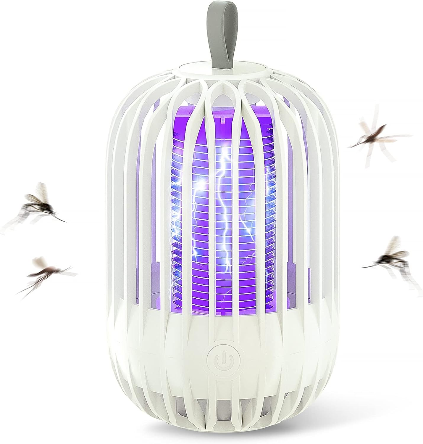 Exterminador de mosquitos portátil de doble función, doble modos de iluminación LED y UV, mata insectos en contacto, recargable por USB, capacidad