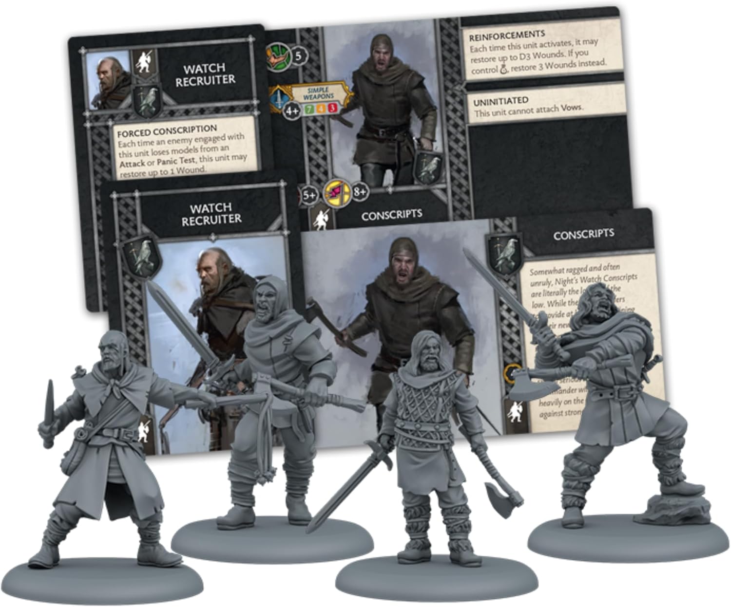 CMON Caja de unidad de reclutas de mesa en miniatura de Canción de Hielo y Fuego – Levanta los rangos de tu ejército! Juego de estrategia para