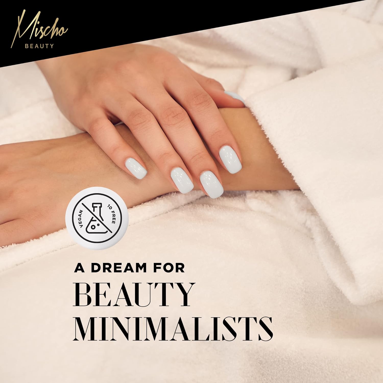 mischo Esmalte de uñas blanco ópalo de lujo, A Beautiful Life, esmalte de uñas vegano similar al gel resistente a las astillas, esmalte de uñas de