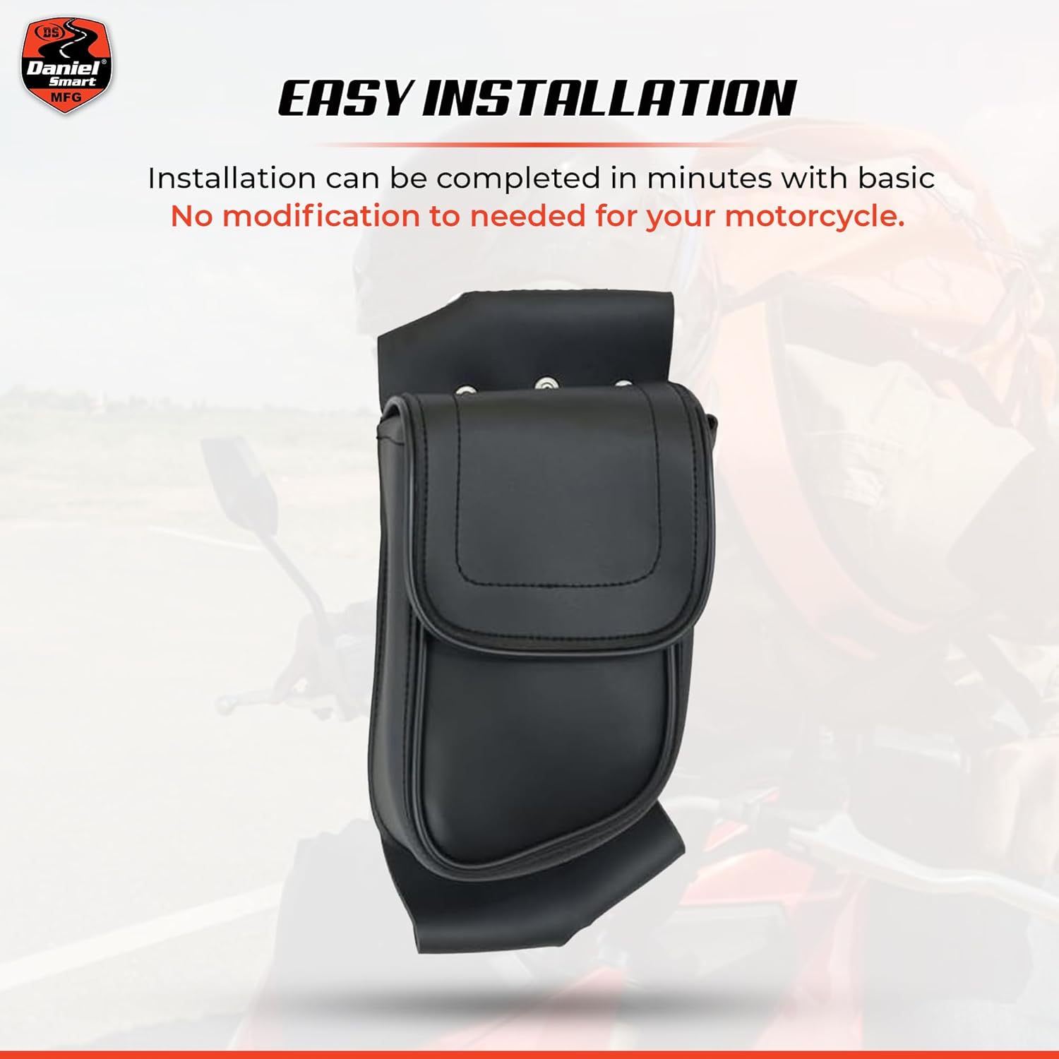 Daniel Smart – Bolsa de cuero para motocicleta, bolsa de protección lateral izquierdo y derecho, bolsa de almacenamiento con cierre a presión