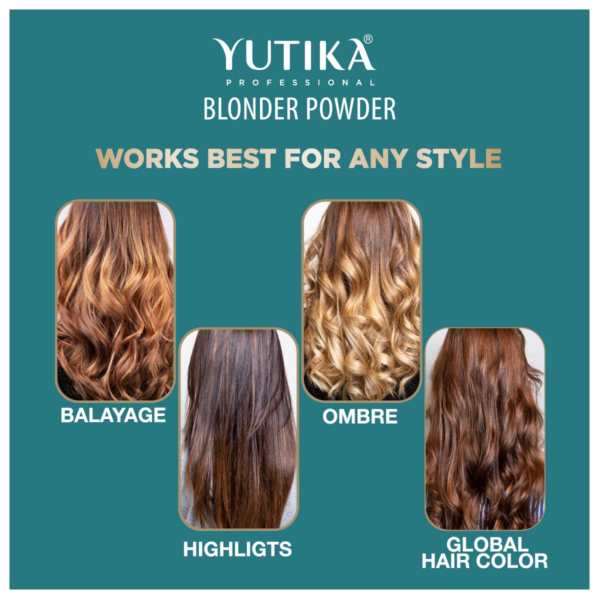 Yutika Professional Blonder Bleach Powder Hair Lightener  Blanqueador para aclarar el cabello con brillo rubio  Levanta hasta 8 niveles – 2.11 onzas