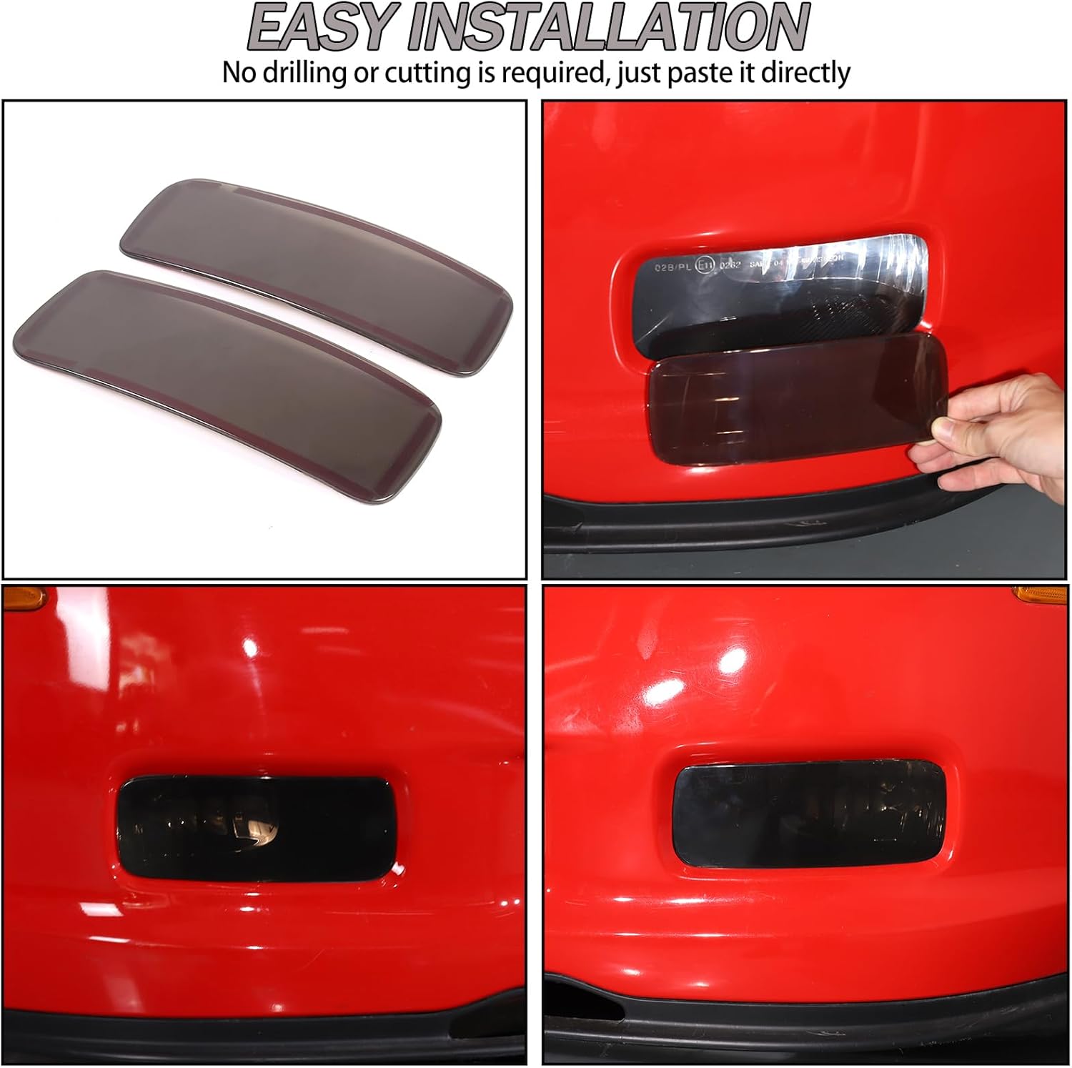 Protector de cubierta de luz antiniebla delantera compatible con Chevrolet Corvette C6 2005-2013, ABS antiniebla delantera lámpara lámpara lámpara