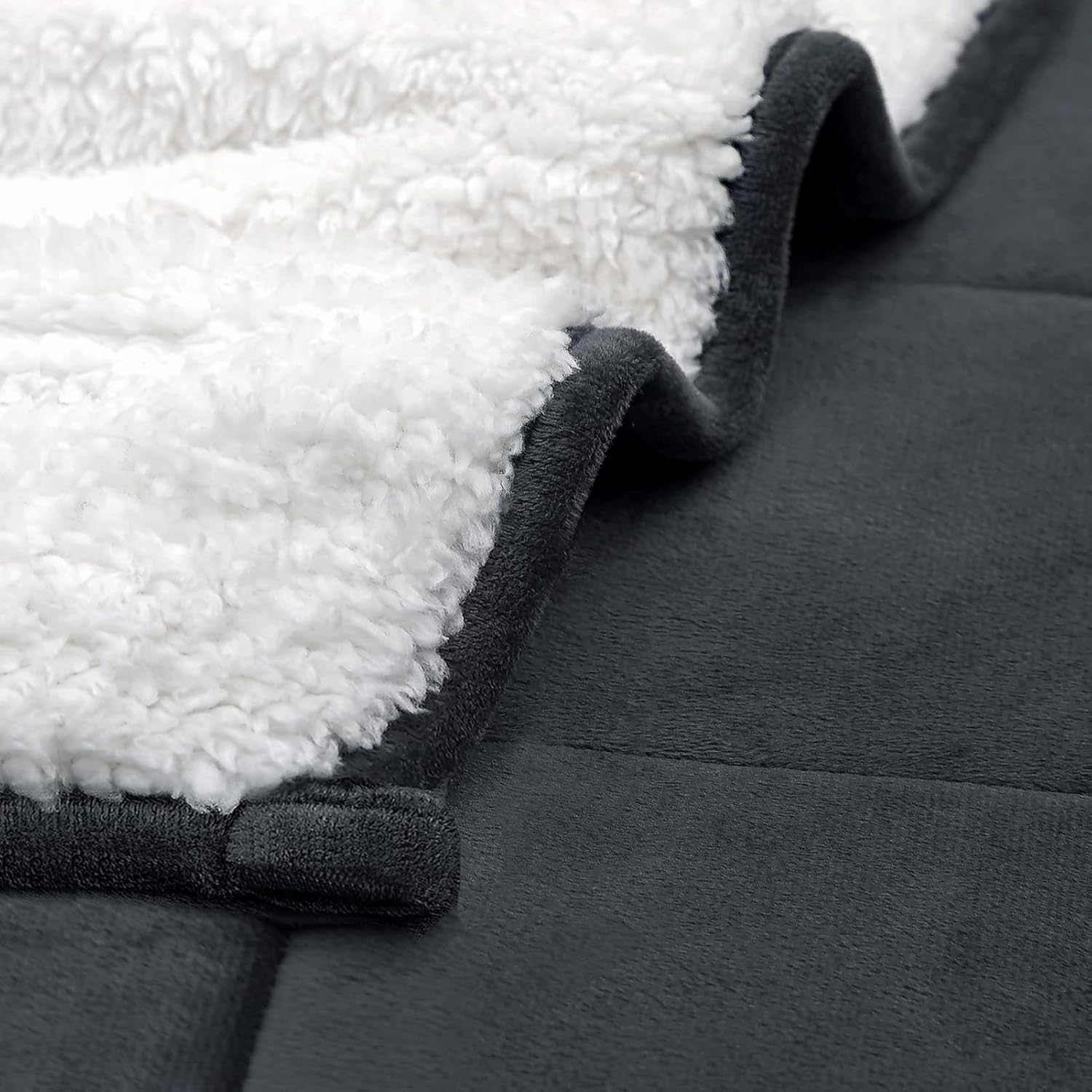 HBlife – Manta con peso de forro polar para adultos, manta de cama gruesa y afelpada de 15 libras con certificación Oeko-Tex, manta pesada