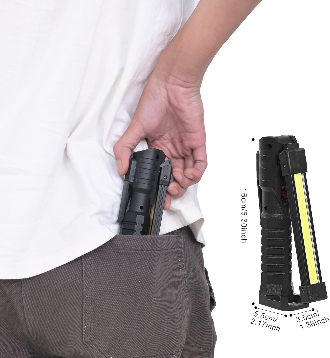 Linterna LED recargable, herramienta de artilugios geniales para hombre, ideas de regalo de cumpleaños, luz de trabajo portátil con base magnética,
