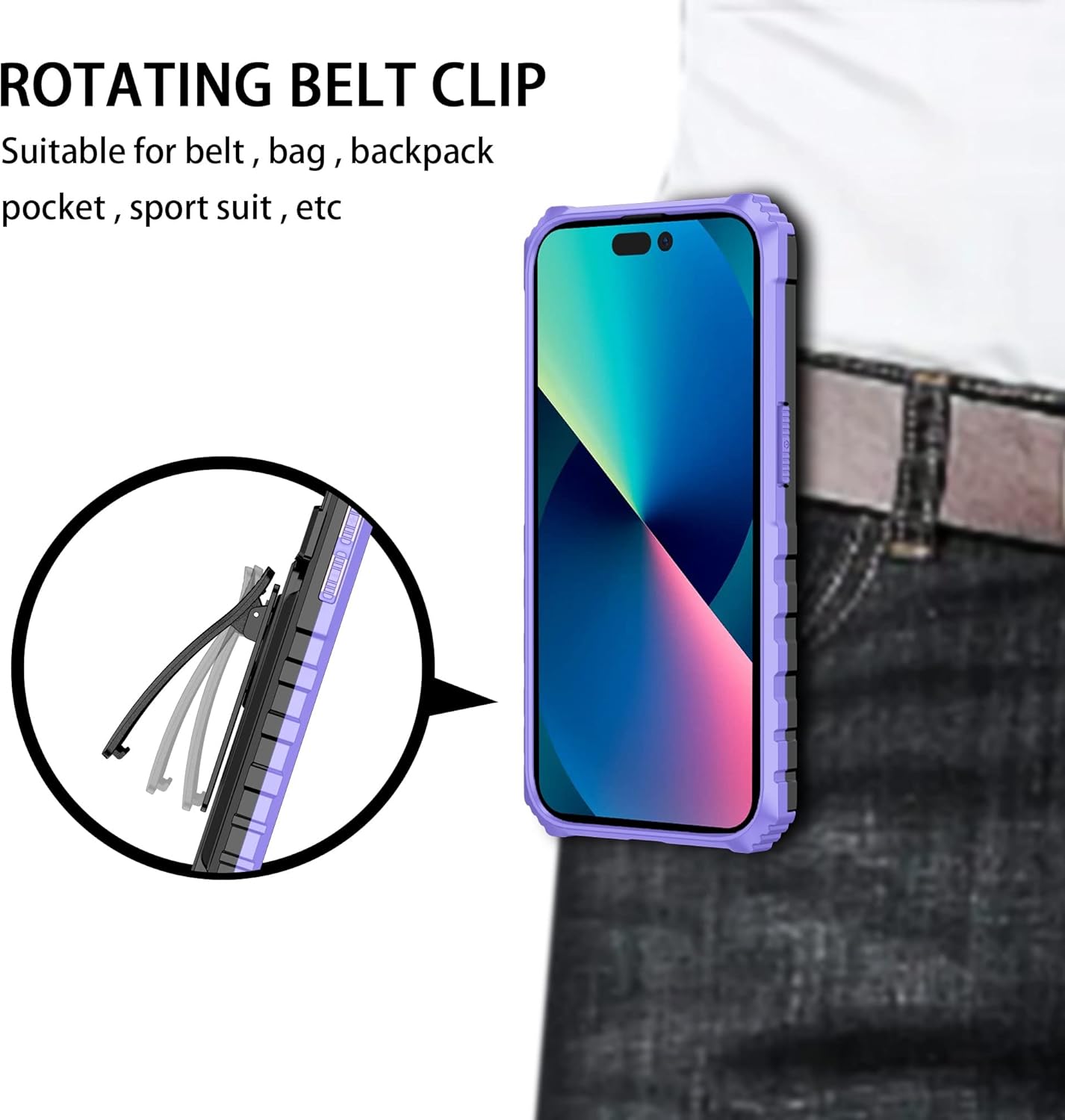 Funda para teléfono compatible con Xiaomi POCO X3X3 NFCX3 Pro con rotación de 360 para cinturón con clip, protección de grado militar, resistente a