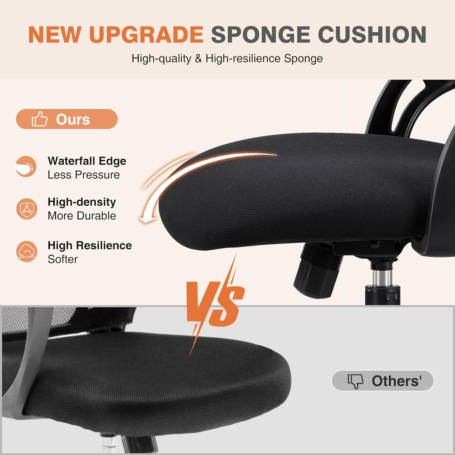 Sweetcrispy Silla de escritorio para computadora de oficina, ergonómica, con respaldo alto, de malla, con ruedas y reposacabezas ajustables, cómodo
